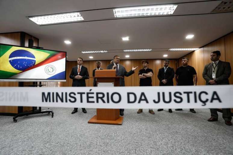 O ministro da Justiça e Segurança Pública, Flávio Dino, durante entrevista coletiva realizada na sede da pasta em Brasília