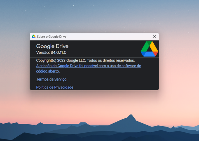 Descubra a versão atual do Drive no PC (Imagem: Captura de tela/André Magalhães/Canaltech)