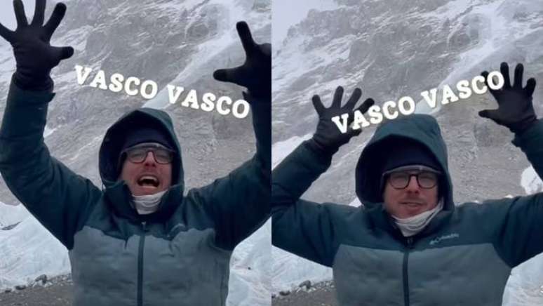 Fabio Porchat comemorou permanência do Vasco na série A mesmo do monte Everest.