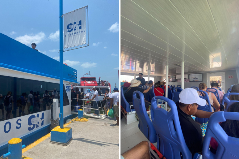 Duas empresas fazem o trajeto at&eacute; Holbox: 9 Hermanos (&agrave; esquerda) e Holbox Express