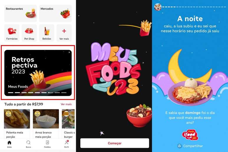 É possível fazer restrospectiva de pedidos do iFood por meio da opção Meus Foods, disponível nos aplicativos para Android e iOS (Imagem: Captura de tela/Guilherme Haas/Canaltech)