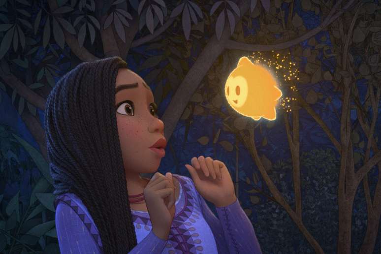 Asha conhecendo a Estrela em 'Wish: O Poder dos Desejos'
