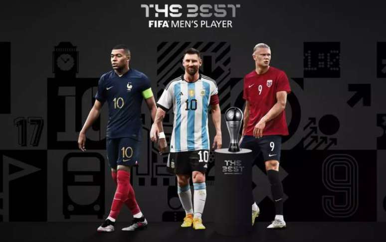 Mbappé, Messi e Haaland são os indicados ao prêmio The Best da Fifa.