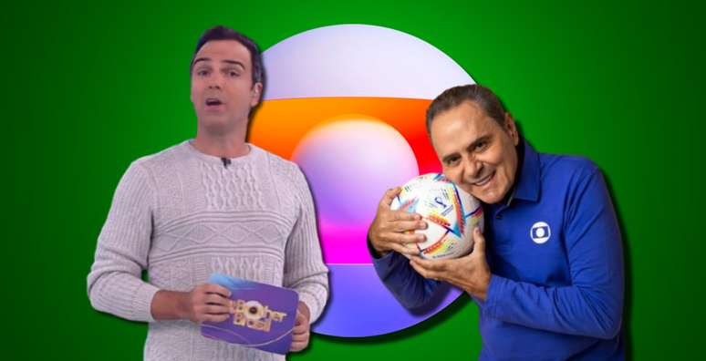 O apresentador do 'BBB', Tadeu Schmidt, e o principal locutor esportivo da Globo, Luis Roberto: a Globo vira o ano com caixa cheio