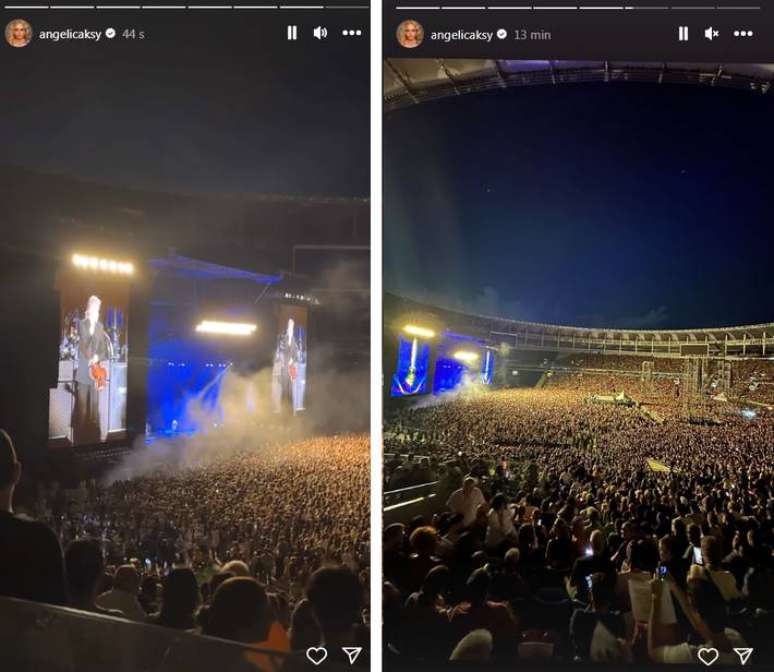 Luciano Huck e Angélica encontraram Paul McCartney e Stella McCartney nos bastidores do show do ex-Beatle no Rio de Janeiro, em 16 de dezembro de 2023