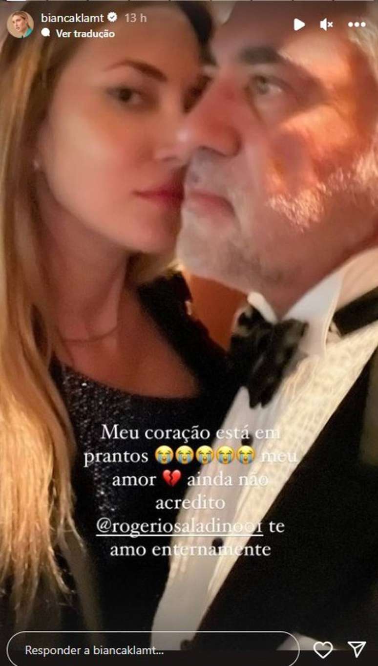 Foto postada pela modelo e arquiteta Bianca Klamt, namorada do empresário Rogério Saladino, em suas redes sociais