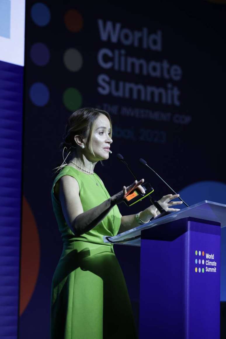 Ana Cabral, CEO da Sigma Lithium, apresentou o painel de abertura no Investment Track, na COP 28, em Dubai