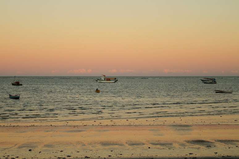 Final de tarde em Cumuruxatiba, no extremo sul da Bahia 