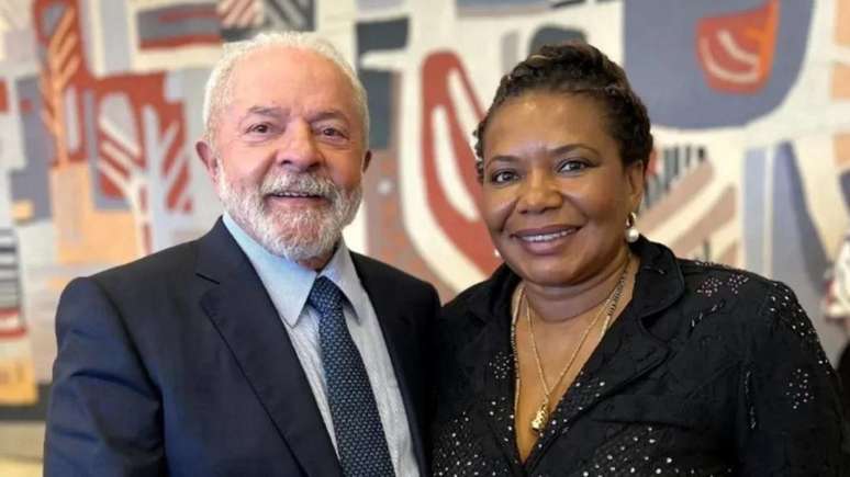 Lula e a ministra da Cultura, Margareth Menezes