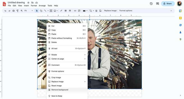 Opção para remover fundo com IA no Google Apresentações está disponível para testadores (Imagem: Reprodução/9to5Google)