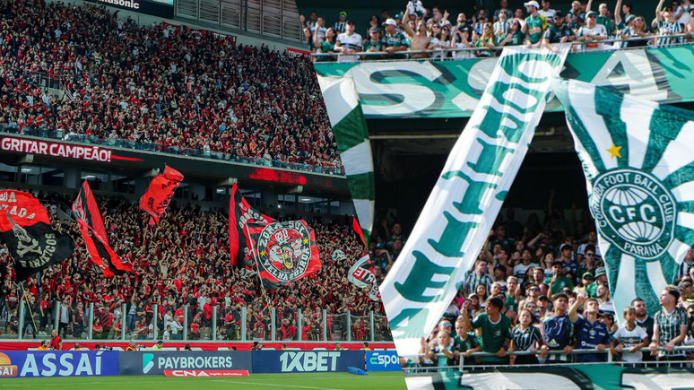 Torcidas de Athletico e Coritiba - (Fotos: Divulgação/Athletico e Coritiba)