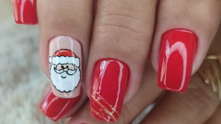 Santa Claus nail art Santa Claus nail art