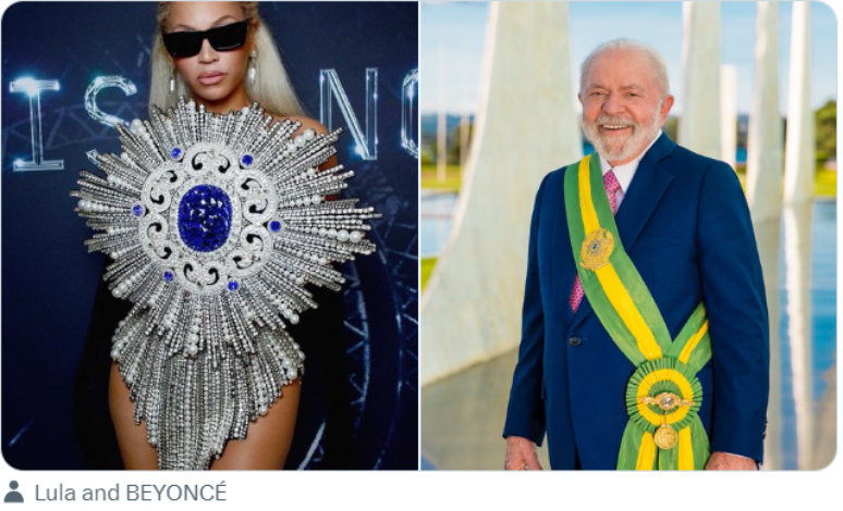 Montagem Beyoncé e Lula