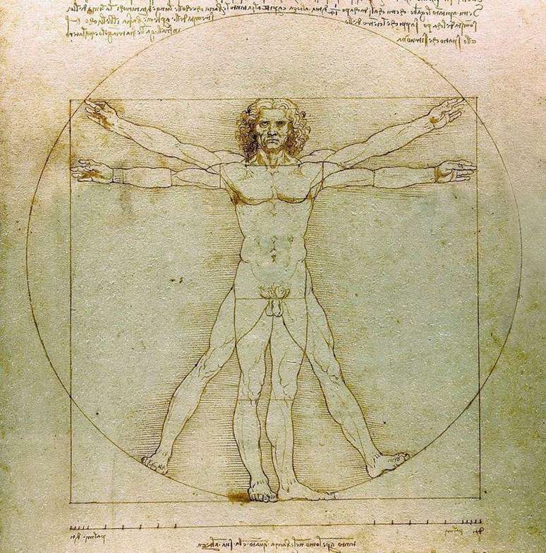 O Homem Vitruviano de Leonardo da Vinci evocou o problema da quadratura do c&iacute;rculo no s&eacute;culo 15, mas n&atilde;o tentou resolv&ecirc;-lo.