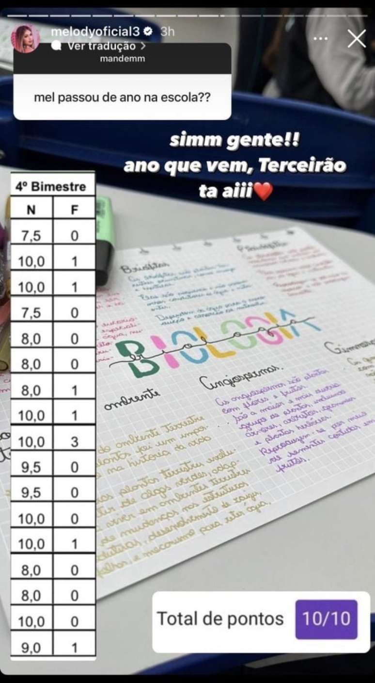Melody shocks the web by showing her report card: ‘It’s better’