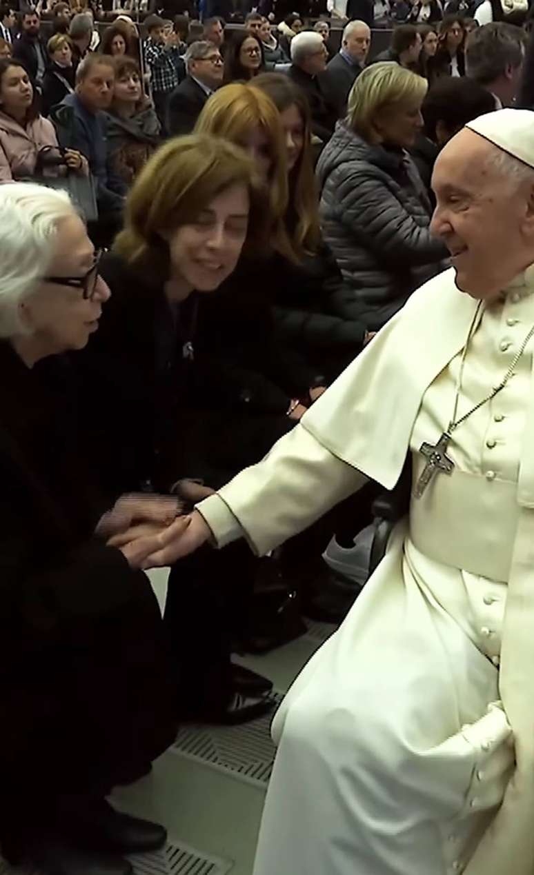 Fernanda Montenegro se encontra com o papa Francisco