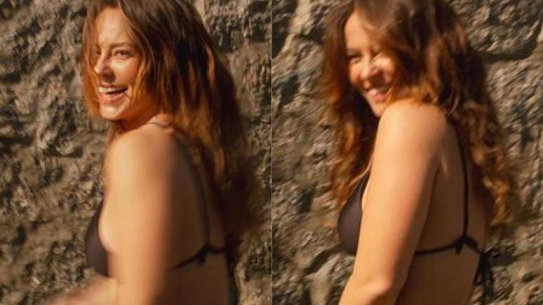 Paolla Oliveira causes a stir when she appears in photos in a low-cut bikini