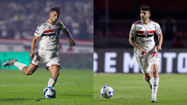 Destaques da temporada do São Paulo: Divisão entre promessas e experiência | Calleri (Photo by Ricardo Moreira/Getty Images) e Beraldo (Photo by Alexandre Schneider/Getty Images)