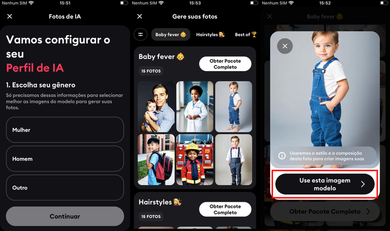 You can simulate what your children would look like based on the Remini app (Image: Screenshot/Fabrício Calixto/Canaltech)