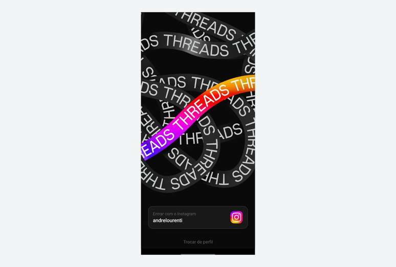 Threads cria uma conta rapidamente com informações do Instagram (Imagem: Captura de tela/André Magalhães/Canaltech)