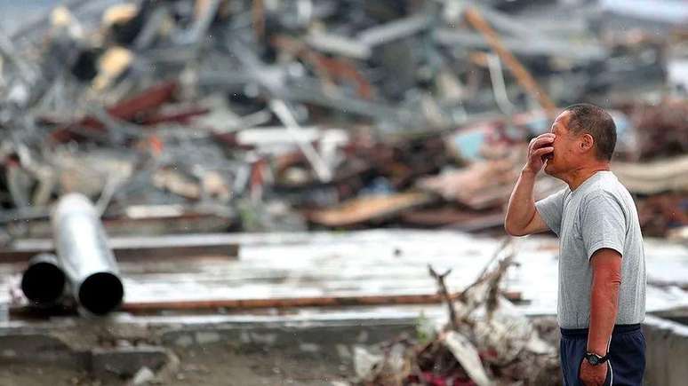 O Grande Terremoto do Japão em 2011 deixou grandes áreas do país em ruínas