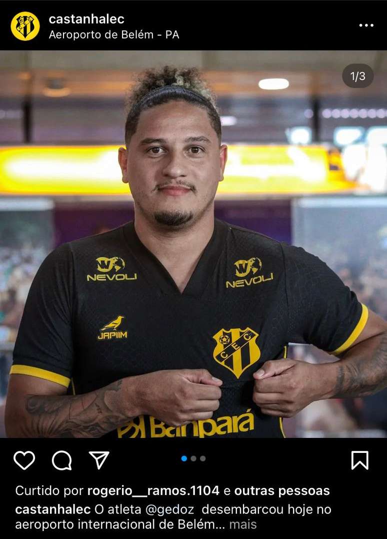 Felipe Gedoz em sua chegada em Bel&eacute;m &ndash; 