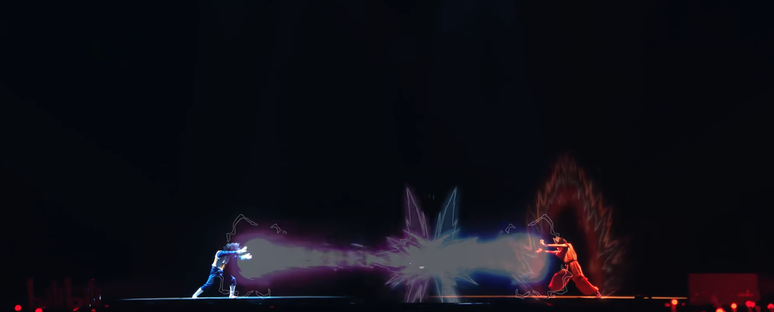 These visual effects during the fights show how impressive the Chinese live-action Dragon Ball is (Image: Playback/Bilibili)