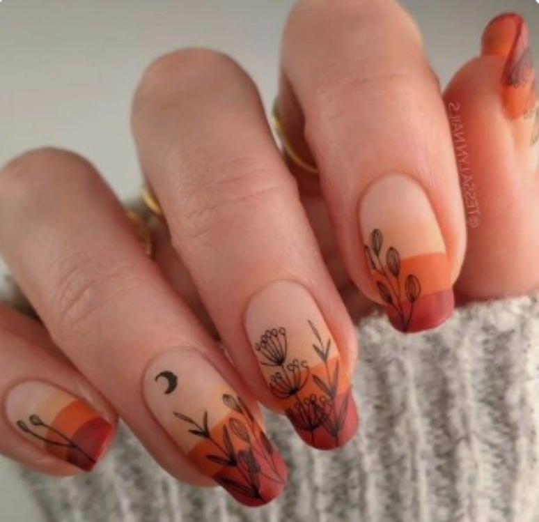 nail art laranja