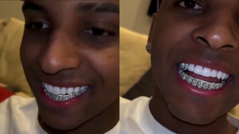 Rodrygo exibe 'dental grillz' feito com pedras preciosas; acessório pode custar mais de R$ 140 mil