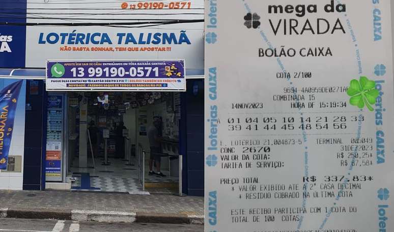 Lotérica Talismã de São Vicente, no litoral de São Paulo