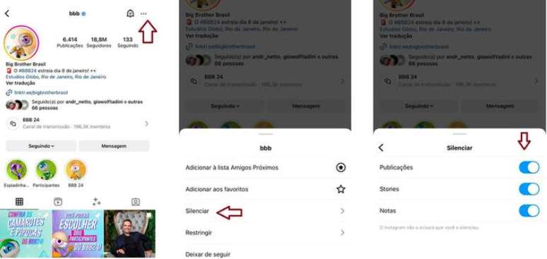 No Instagram, usu&aacute;rios podem ser silenciados.