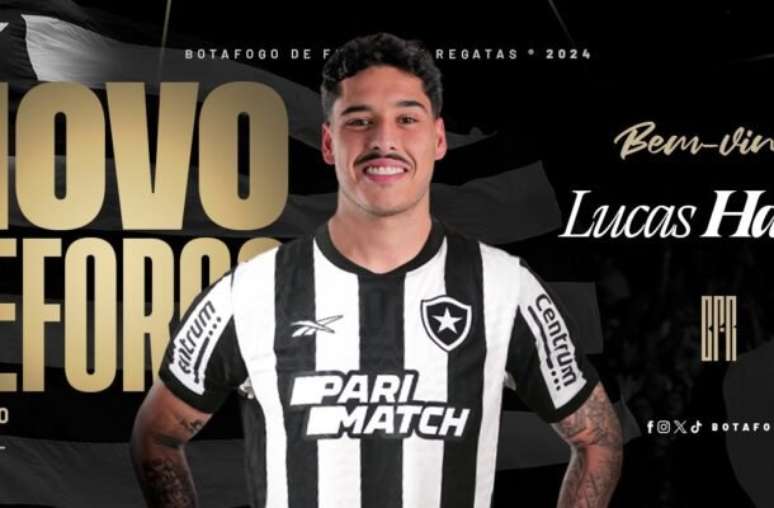 Divulgação/Botafogo - Legenda: Lucas Halter chega ao Botafogo para reforçar a zaga em 2024