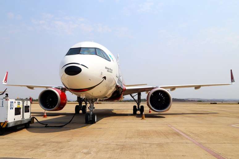 Chegada do avi&atilde;o do Mickey em Belo Horizonte 