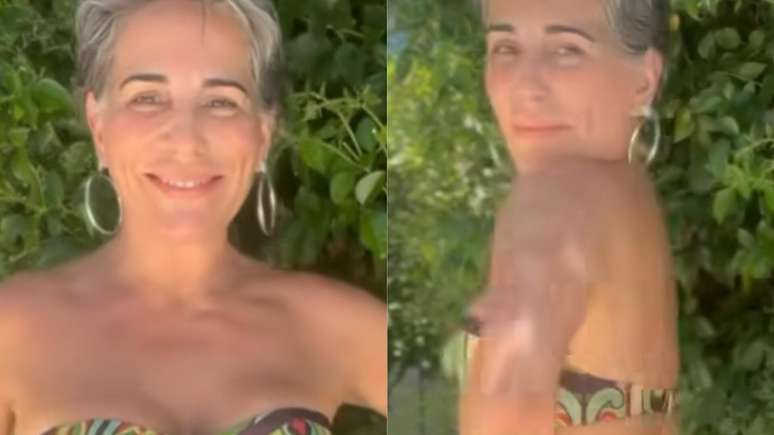Gloria Pires shocks when she poses in a thin bikini on a sunny day