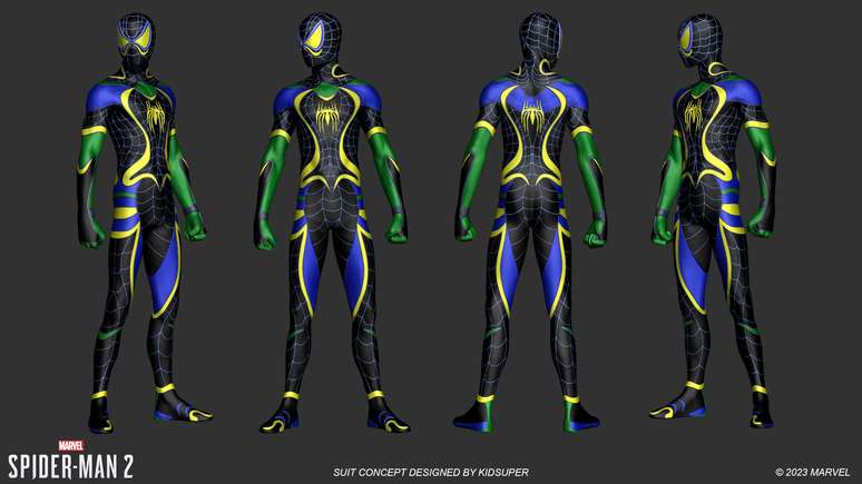 Modelo do traje do Homem-Aranha criado por Vini Jr. e SuperKid