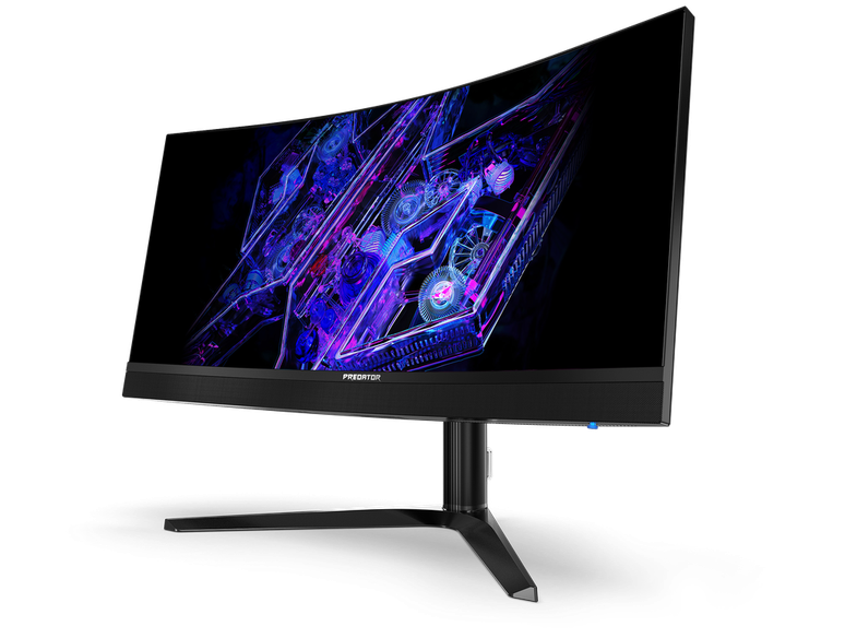 Acer Predator X34 V3 tem 34 polegadas, resolução UWQHD, frequências de "apenas" 180Hz e curvatura mais suave. (Imagem: Acer / Divulgação)