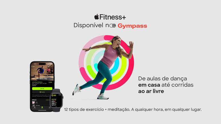 Integração dá acesso gratuito ao Apple Fitness+ para os assinantes do Gympass a partir do plano Silver+ (Imagem: Divulgação/Gympass)