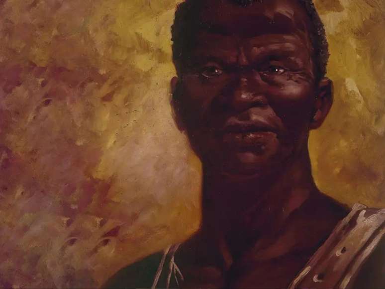 Zumbi, líder do Quilombo dos Palmares, retratado por Manoel Victor.
