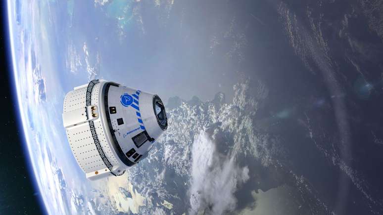 A espaçonave Starliner, da Boing, já sofreu vários contratempos desde seu primeiro teste não tripulado, em 2022 (Imagem: Reprodução/NASA)
