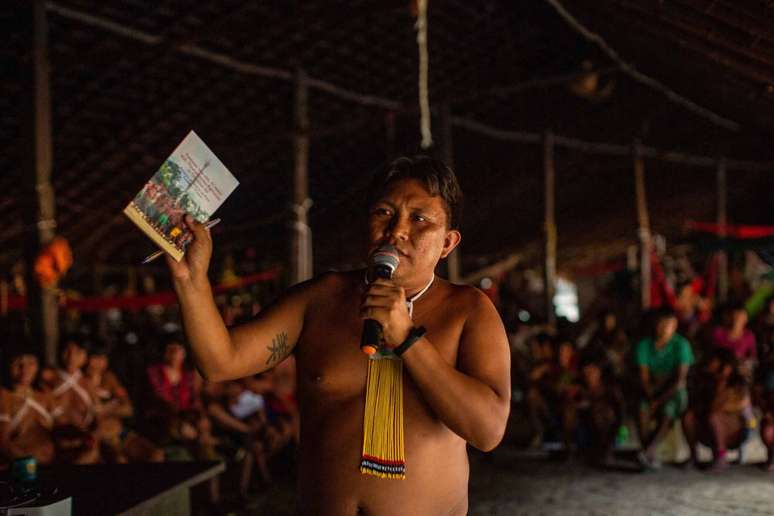 Dário Kopenawa no 1º Fórum de Lideranças da Terra Indígena Yanomami
