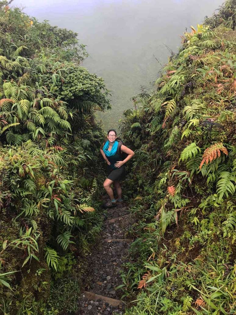 Luísa no Monte Pelée 