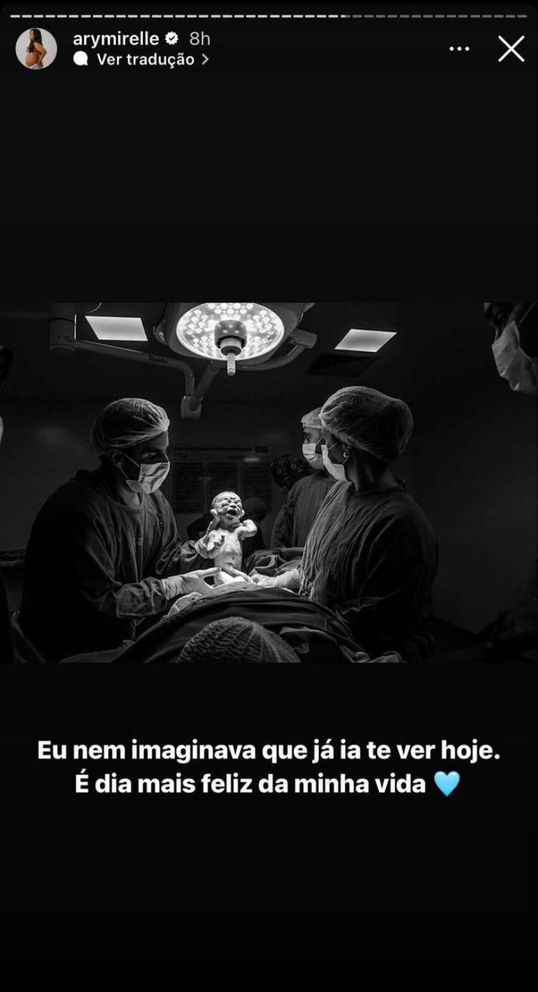 Ary Mirelle compartilha em suas redes o nascimento do filho, Jorge