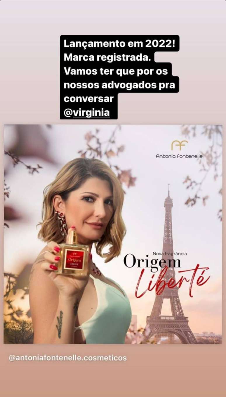 Antonia Fontenelle accuses Virginia Fonseca of plagiarism in perfumery Antonia Fontenelle accuses Virginia Fonseca of plagiarism in perfumery