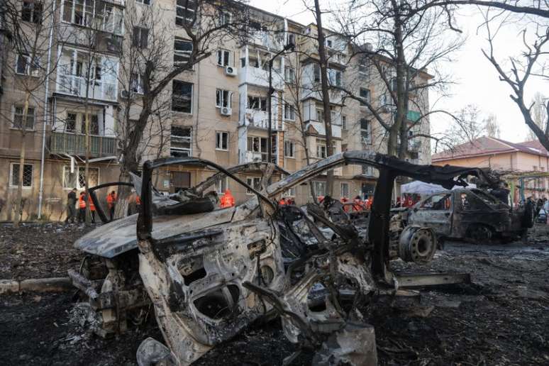Ataque de drone russo em Odessa
 17/1/2024   REUTERS/Stringer