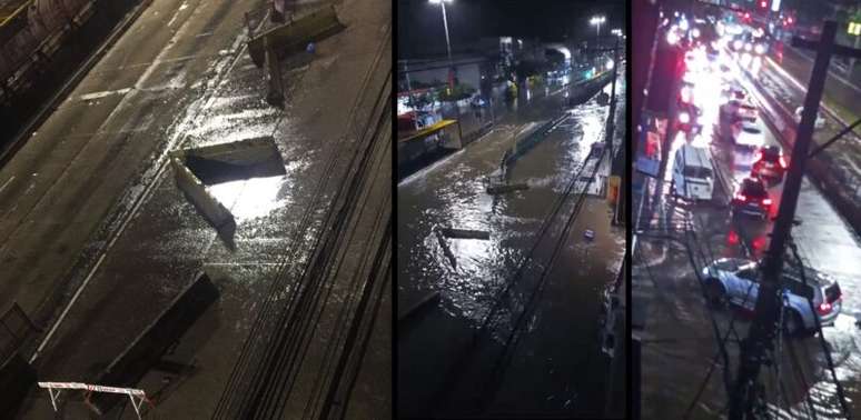 Video: The force of the water moves the concrete barriers at Assis Brasil in Porto Alegre