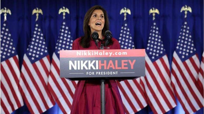 A ex-embaixadora da ONU Nikki Haley pode representar um desafio para Trump nas primárias de New Hampshire