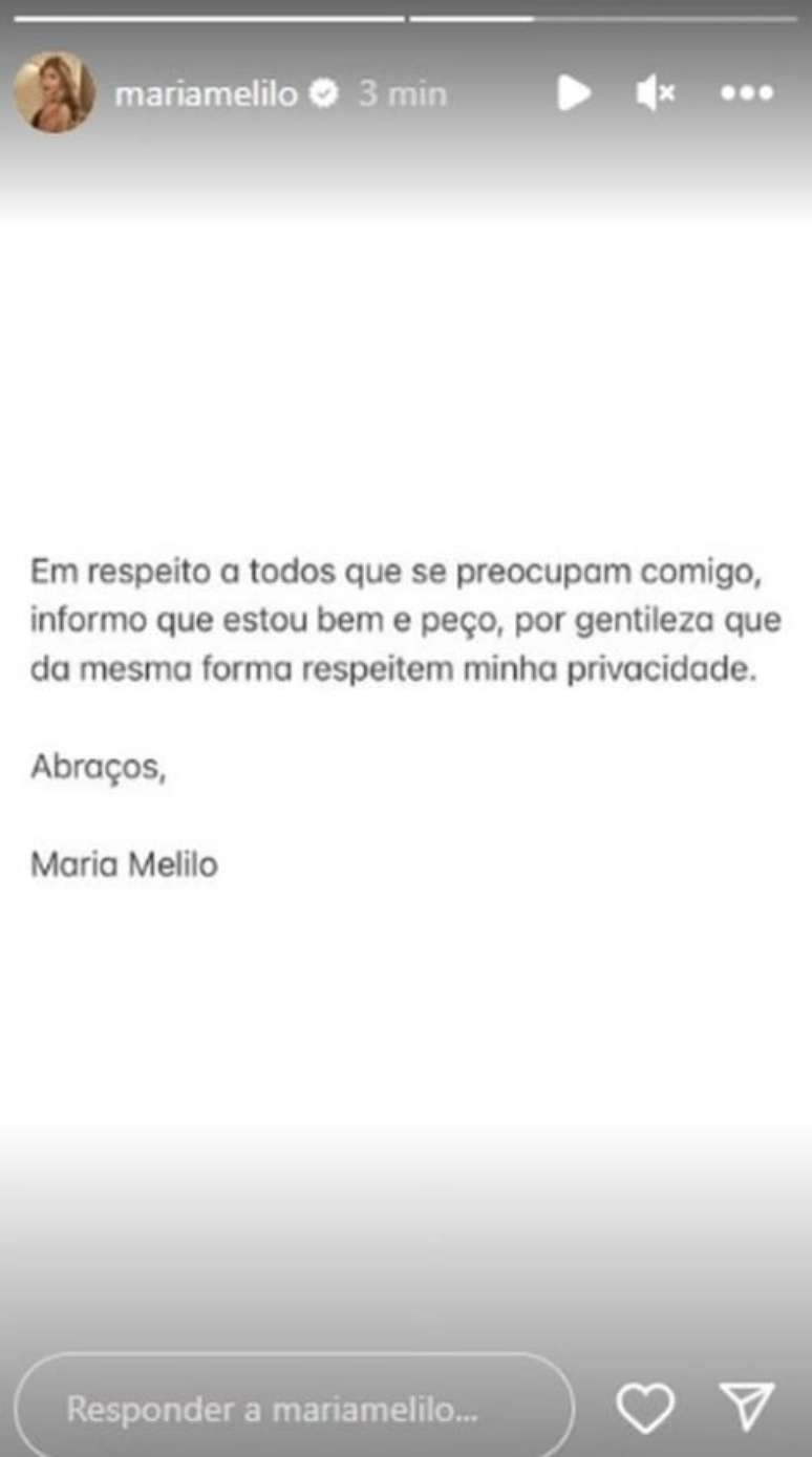 Post Maria Melilo (Reprodução/Instagram)