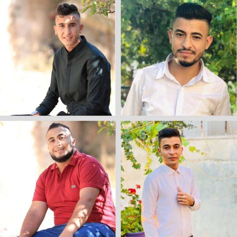 Some Darweesh brothers were going to work;  Hazza (top right) had a dialysis session in hospital