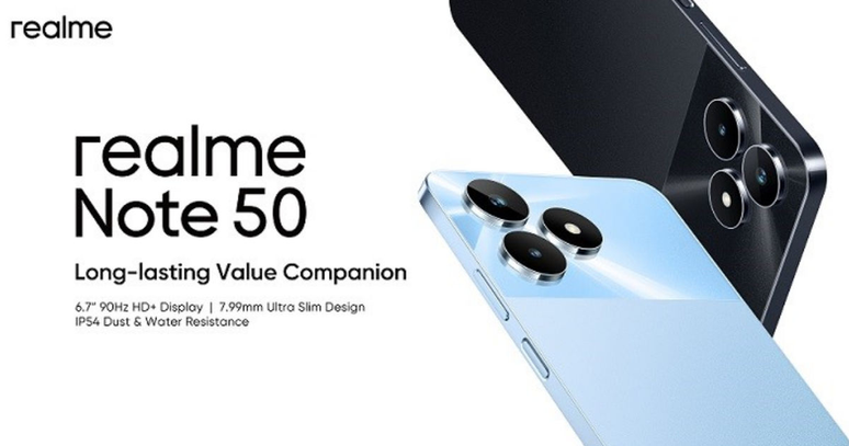 Previsto para estrear globalmente na próxima semana, o Realme Note 50 chegou às Filipinas de forma antecipada, trazendo fortes semelhanças com o Realme C51 (Imagem: Divulgação/Realme)