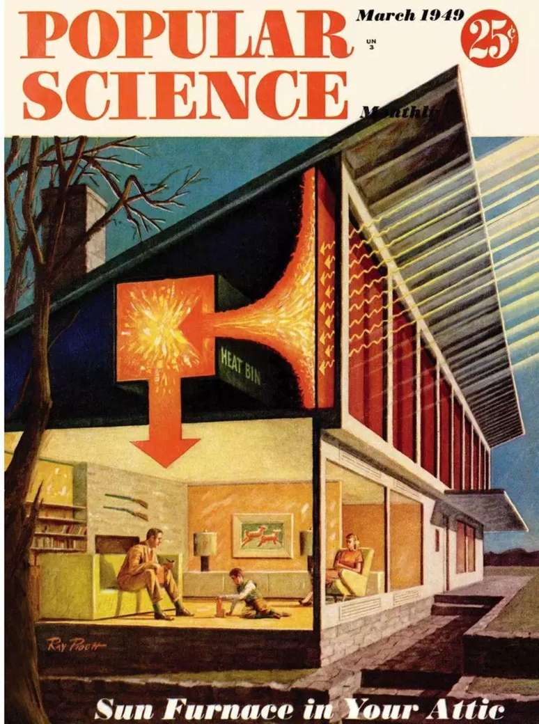 A revista Popular Science dedicou sua capa à Sun Dover House em março de 1949, com a legenda "forno solar em seu sótão".